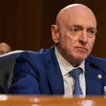 Senator Mark Kelly as the Senate Intelligence committee holds a hearing to examine the nomination of Tulsi Gabbard to be Director of National Intelligence. January 30^ 2025 - Washington DC