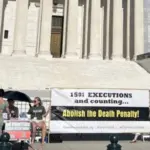 Protest against the death penalty outside the US Supreme Court on July 1^ 2024.