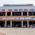 Aerial view of the Grand Ole Opry in Nashville Tennessee. Aug 08^ 2023-Nashville^ TN