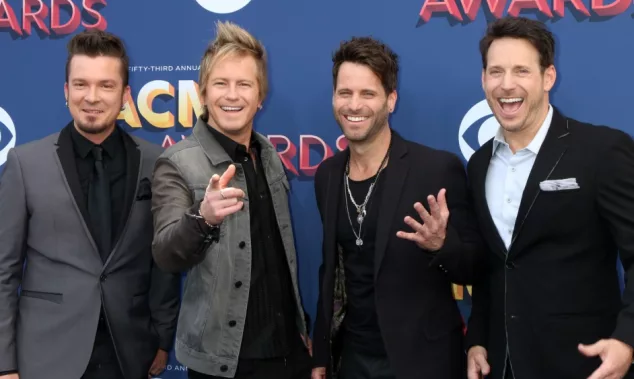 Barry Knox^ Josh McSwain^ Matt Thomas^ Scott Thomas^ Parmalee at the Academy of Country Music Awards 2018 at MGM Grand Garden Arena on April 15^ 2018 in Las Vegas^ NV