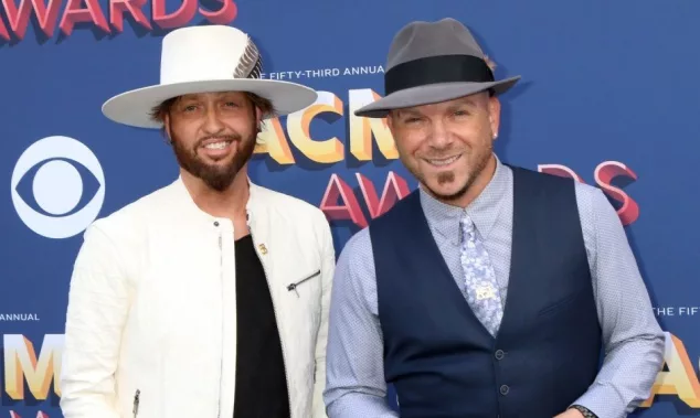 Preston Brust^ Chris Lucas^ LOCASH at the Academy of Country Music Awards 2018 at MGM Grand Garden Arena on April 15^ 2018 in Las Vegas^ NV