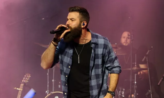 Jordan Davis performs at CMT's RAMJAM on June 3^ 2019 at TopGolf in Nashville^ Tennessee.