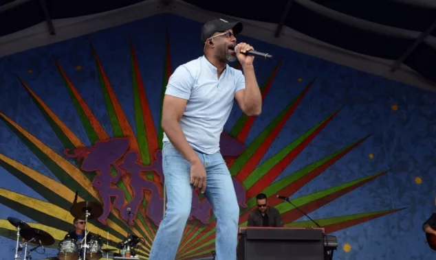Darius Rucker^ former lead singer of Hootie and the Blowfish^ performs at the 2017 New Orleans Jazz and Heritage Festival. New Orleans^ Louisiana - May 4^ 2017