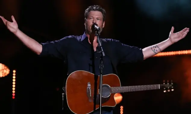 Blake Shelton performs in concert during the 2017 CMA Music Festival on June 9^ 2017 at Nissan Stadium in Nashville^ Tennessee.