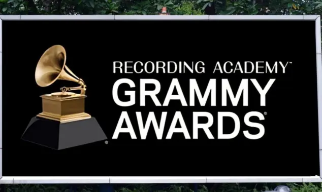 RECORDING ACADEMY^ GRAMMY AWARDS simply known as GRAMMY advertising seen on billboard