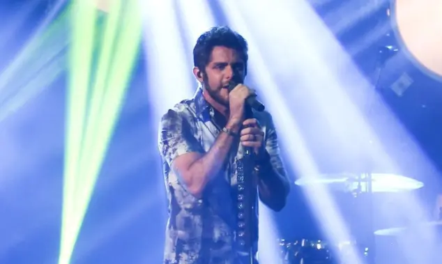 Thomas Rhett performs at the iHeartRadio Album Release Party with Thomas Rhett on September 28^ 2015 at the iHeartRadio Theater in New York City.