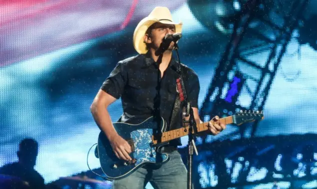 Brad Paisley performs onstage at the 2015 FarmBorough Festival - Day 2 at Randall's Island on June 27^ 2015 in New York City.