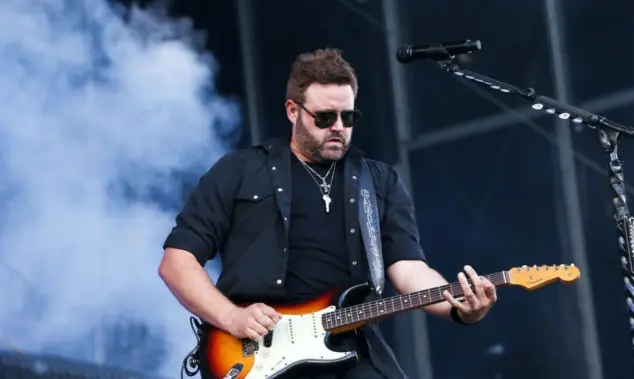 Randy Houser performs during Luke Bryan's 'Kick The Dust Up' Tour at Vanderbilt Stadium on July 11^ 2015 in Nashville^ Tennessee.
