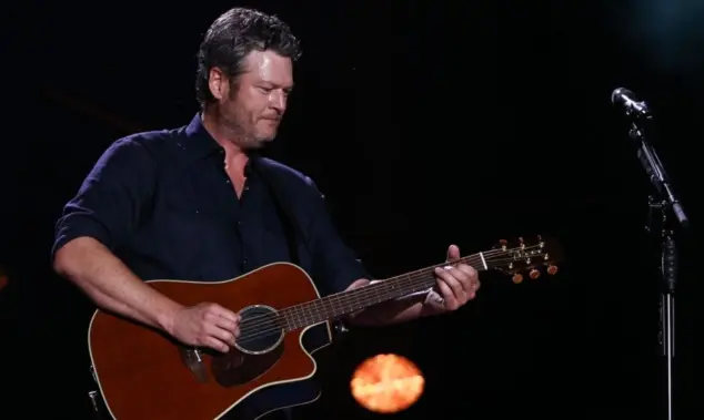 Blake Shelton performs in concert during the 2017 CMA Music Festival on June 9^ 2017 at Nissan Stadium in Nashville^ Tennessee.