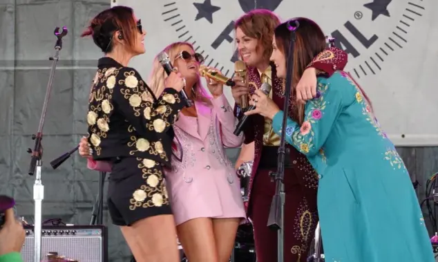 The Highwomen - Amanda Shires^ Brandi Carlile^ Maren Morris^ and Natalie Hemby - play their first set ever at Newport Folk Festival Newport^RI/USA 7/28/19