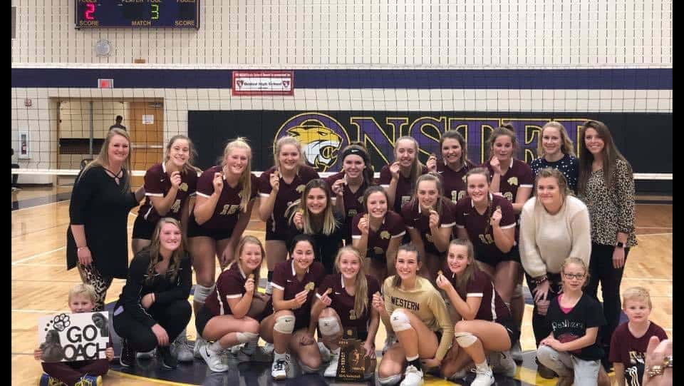 Western Volleyball Sweeps Tecumseh to Win District Championship K105.3