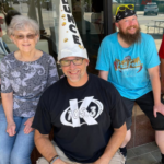 Wearing that dunce cap with a smile with Chris from Brown Floral Co.