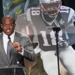 NFL player Matthew Slater receives the Bart Starr Awards^ 2017 AIA Super Bowl Breakfast on Saturday 4^ 2017 at the Marriott Marquis Houston^ Texas=