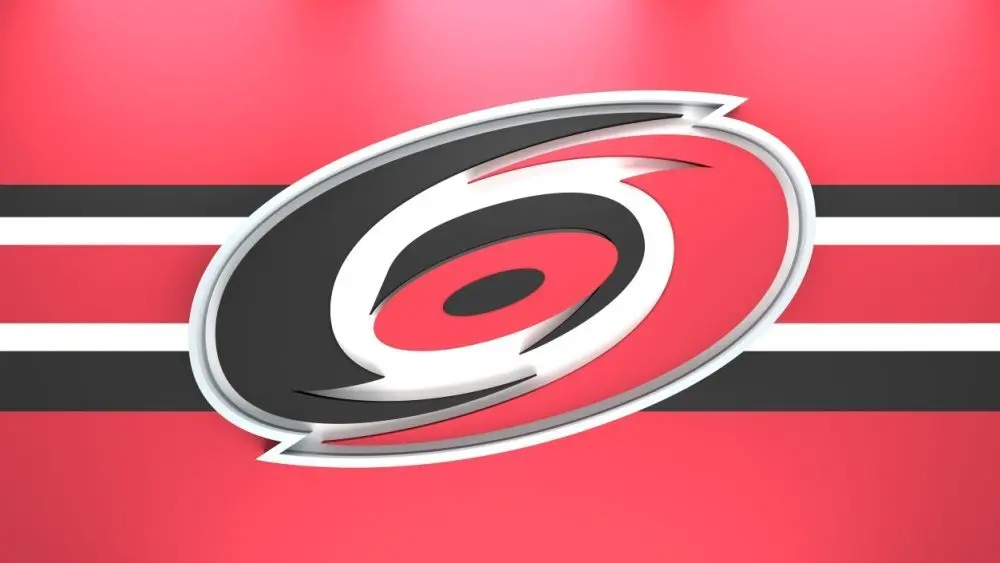 Emblem of the Carolina Hurricanes. The Carolina Hurricanes are a professional ice hockey team. Logo for presentation or infographics. 3D render. 3D Illustration