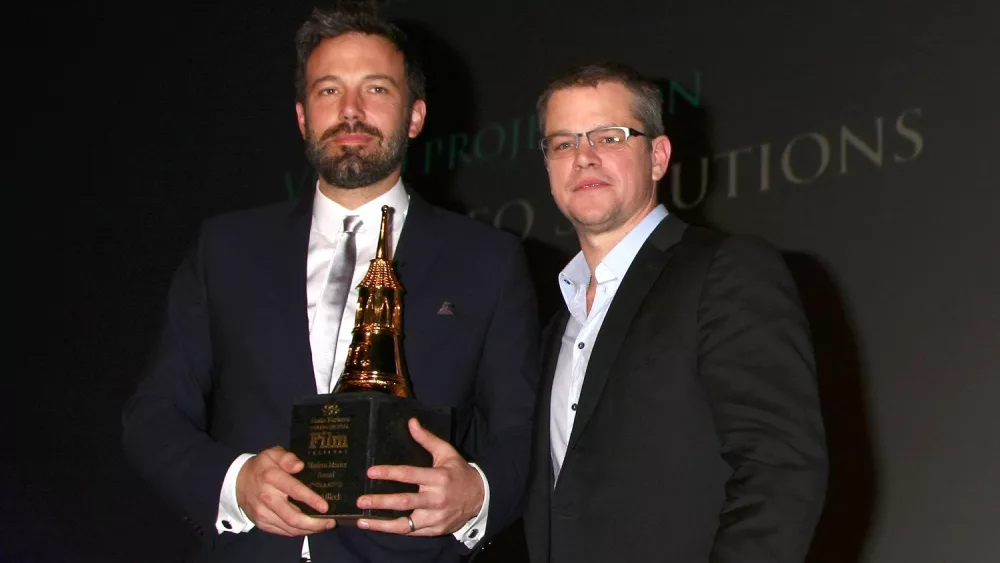 Ben Affleck^ Matt Damon arrive at the 2013 SBIFF Modern Masters Award presented to Ben Affleck at Arlington Theater on January 25^ 2013 in Santa Barbara^ CA