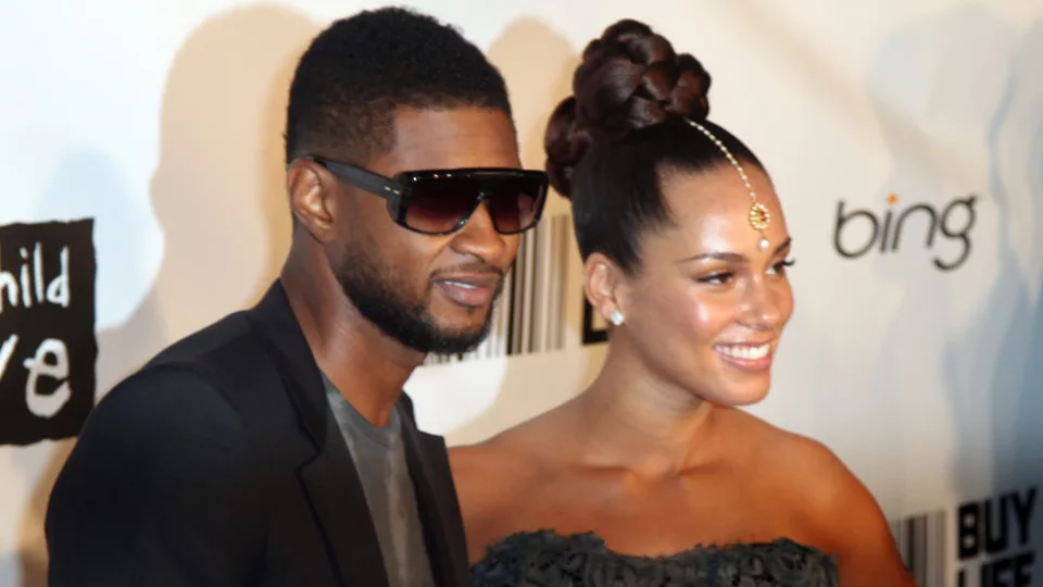 Usher and Alicia Keys at the Hammerstein Ballroom on September 30^ 2010 in New York City.