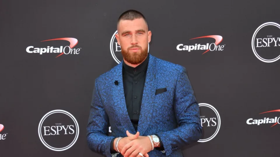 Travis Kelce at the 2018 ESPY Awards at the Microsoft Theatre LA Live. LOS ANGELES^ CA - July 18^ 2018