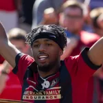 Music Producer Metro Boomin at the MLS Atlanta United Hosted Orlando City on Saturday 29th^ 2017 at the Georgia Tech campus Bobby Dodd Stadium in Atlanta^ Georgia.