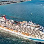 Carnival cruise line. Luxurious lifestyle. Cruise ship vacation. Cruise ship in summer vacation. Cruise ship vacation sea travel. Luxury liner. Carnival magic