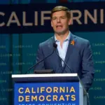 Presidential candidate Eric Swalwell^ Congressman^ speaking at the Democratic National Convention inside Moscone center. San Francisco^ CA - June 01^ 2019
