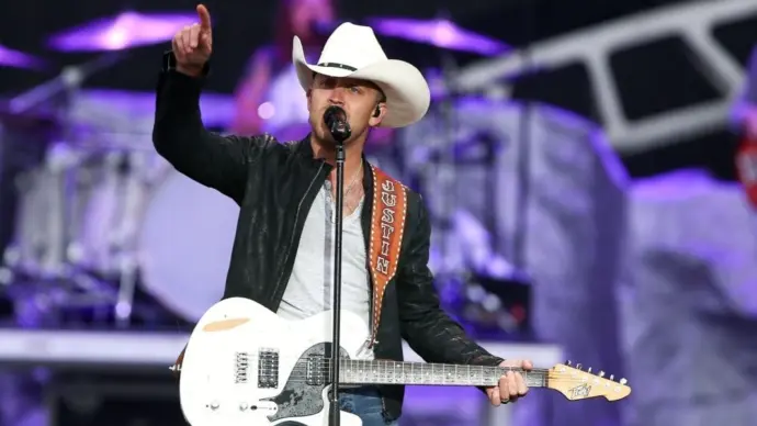Justin Moore performs onstage at the 2015 FarmBorough Festival - Day 2 at Randall's Island on June 27^ 2015 in New York City.