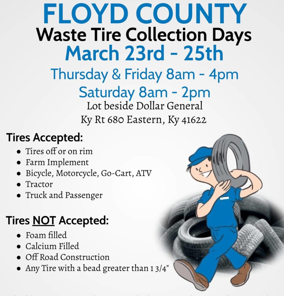 Tire Collection Program Floyd County Waste Tire Collection Days Kicks Off Thursday, March 23 ...