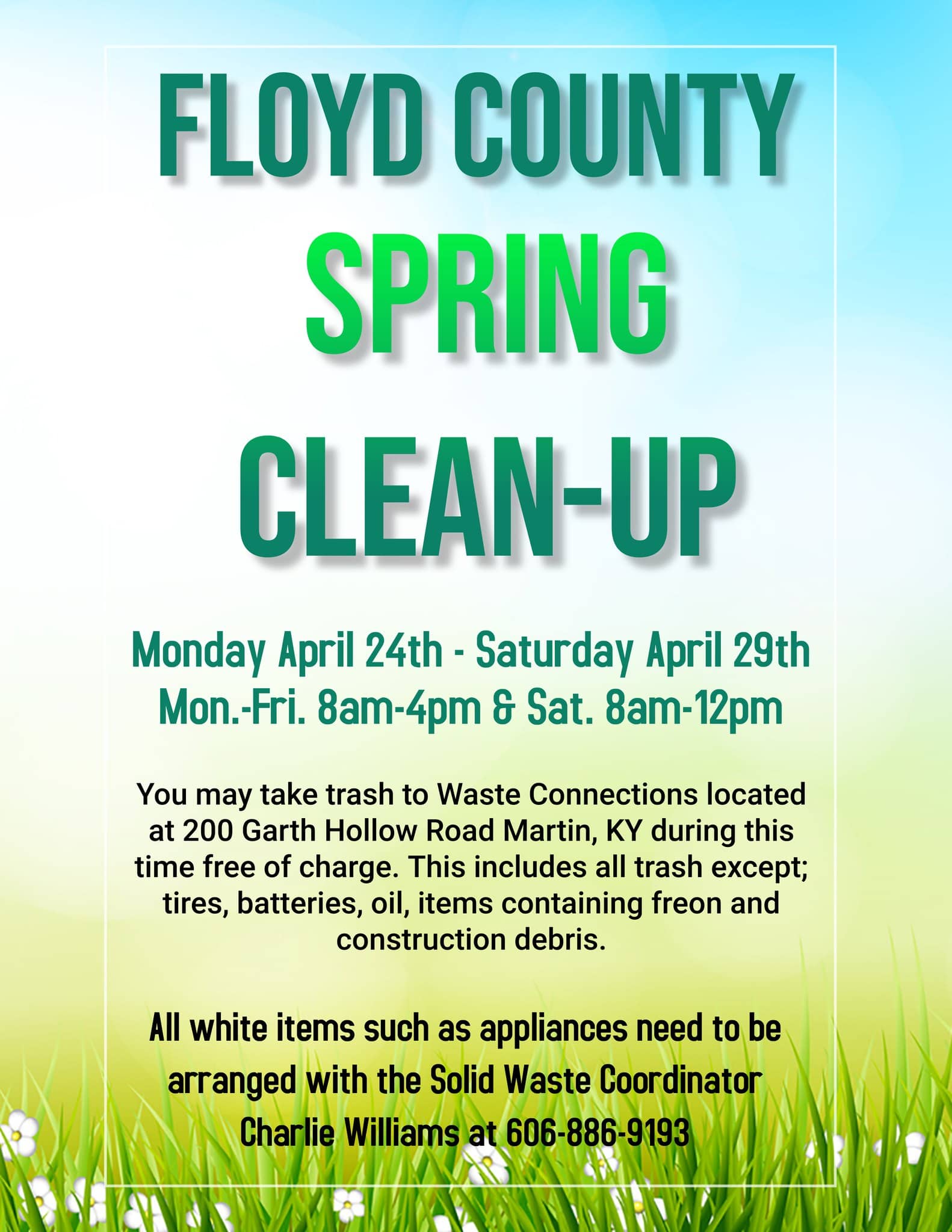 Floyd County Fiscal Court Announced Floyd County Spring CleanUp Q95FM