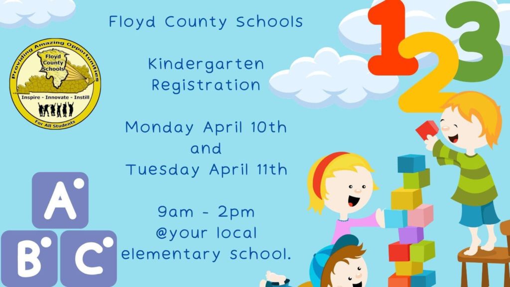 Floyd County Schools Announce Dates and Times for Kindergarten