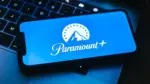 Paramount plus logo on smartphone screen. Rostov-on-Don^ Russia - November 15 2021