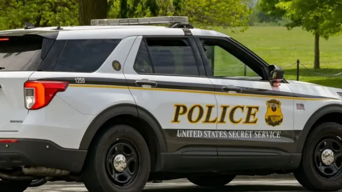 Washington DC^ USA - 30 April 2024: Police patrol car used by the United States Secret Service Uniformed Division