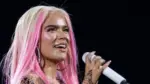 Singer Karol G during a performance at the Santiago Bernabeu^ on July 20^ 2024^ in Madrid^ Spain