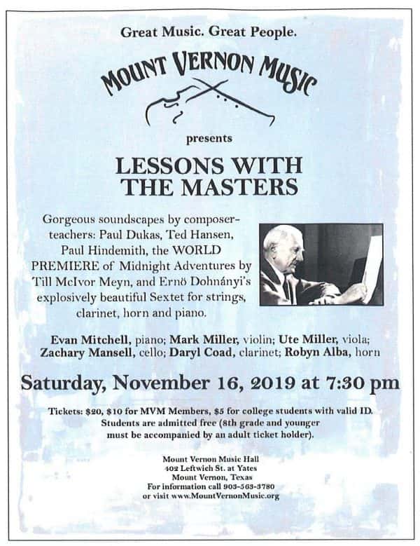 Lessons With the Masters