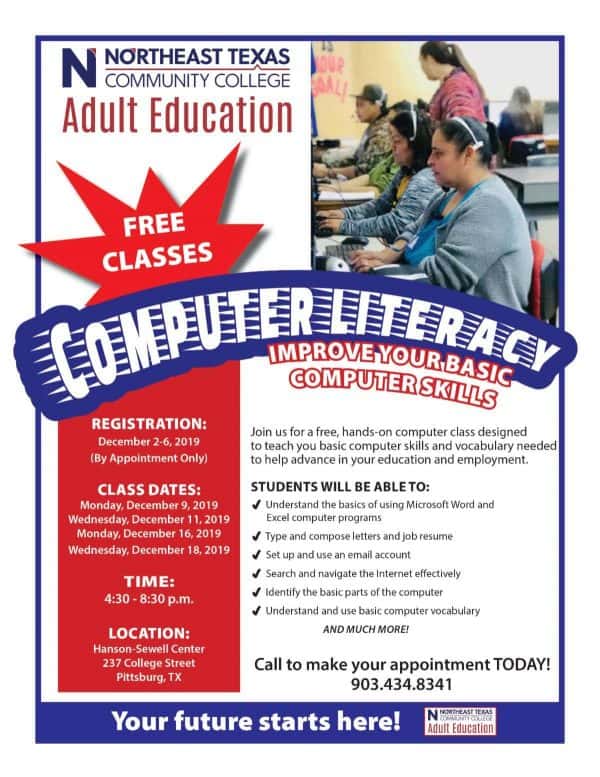 Free Computer Literacy Classes for Adults