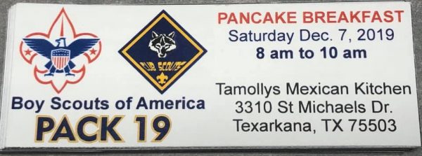 BSA Pack & Troop 19 Pancake Fundraiser