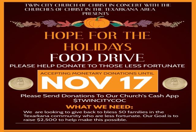 Twin City Church of Christ Food Drive