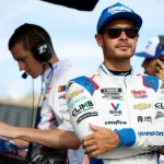 NASCAR Cup Driver^ Kyle Larson (5) takes to the track to qualify for the Quaker State 400 Available at Walmart at the Atlanta Motor Speedway in Hampton GA.