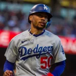 Los Angeles Dodgers' Mookie Betts scores a run against the San Francisco Giants at Oracle Park. August 1^ 2022