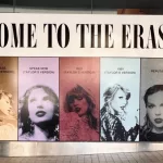 Discover Taylor Swift's promotional banner for the Eras Tour Australia^ showcased near Universal Music Studio in Sydney. Australia - February 13^ 2024: