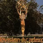 Television Academy's Emmy Awards statue day exterior. Los Angeles - July 16^ 2021