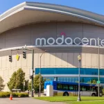 Moda Center^ Sports arena in Portland city. Portland^ Oregon - Aug 29^ 2018