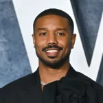 Michael B. Jordan at the 2023 Vanity Fair Oscar Party at the Wallis Annenberg Center. BEVERLY HILLS^ CA. March 12^ 2023