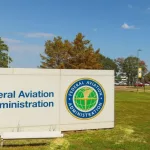 Federal Aviation Administration sign and logo at the FAA office. Jackson^ MS - October 1^ 2023