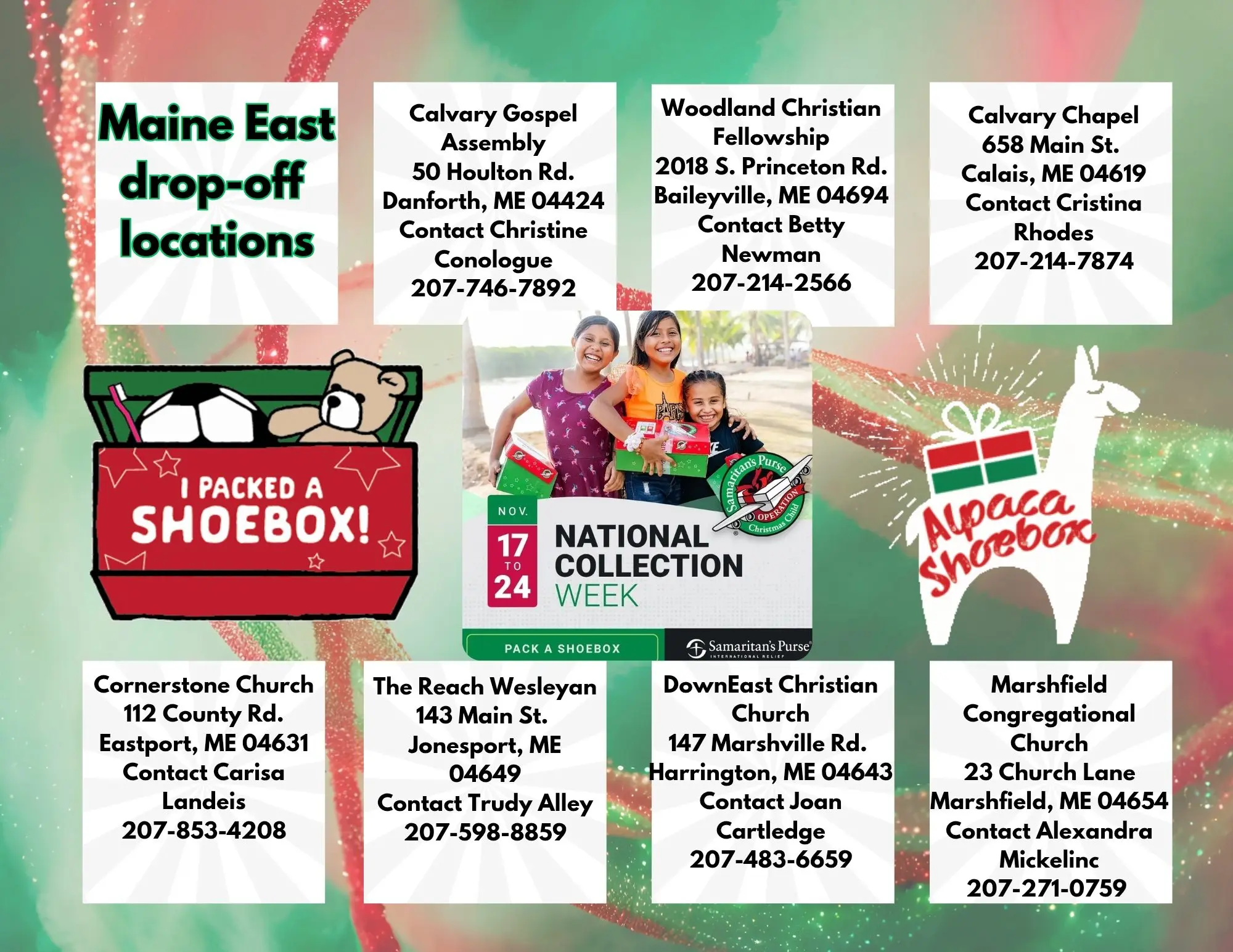 Pack a Shoebox, Share Joy! Operation Christmas Child – Nov 17–24 Across Eastern Maine