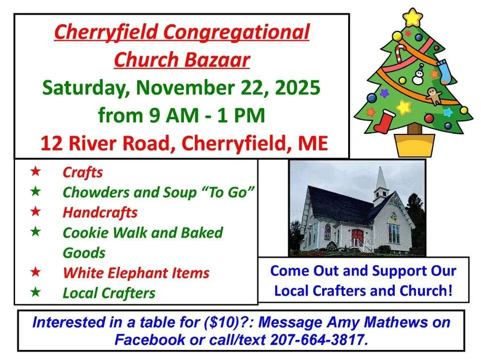 **Cherryfield Church Bazaar Brings Holiday Cheer November 22**