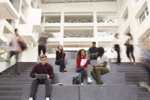 people sitting on steps