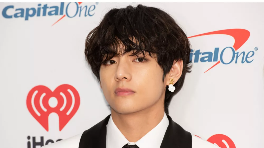 V, from KPOP band BTS arrives for the KIIS FM's iHeartRadio Jingle Ball at the Forum Los Angeles in Inglewood, California on December 6, 2019