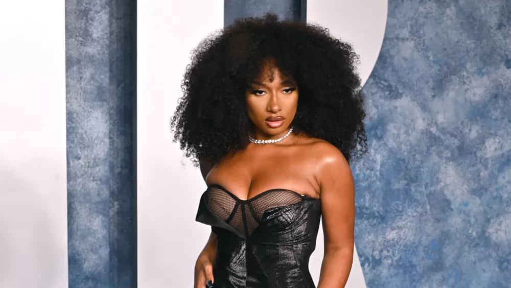 Megan Thee Stallion at the 2023 Vanity Fair Oscar Party at the Wallis Annenberg Center.