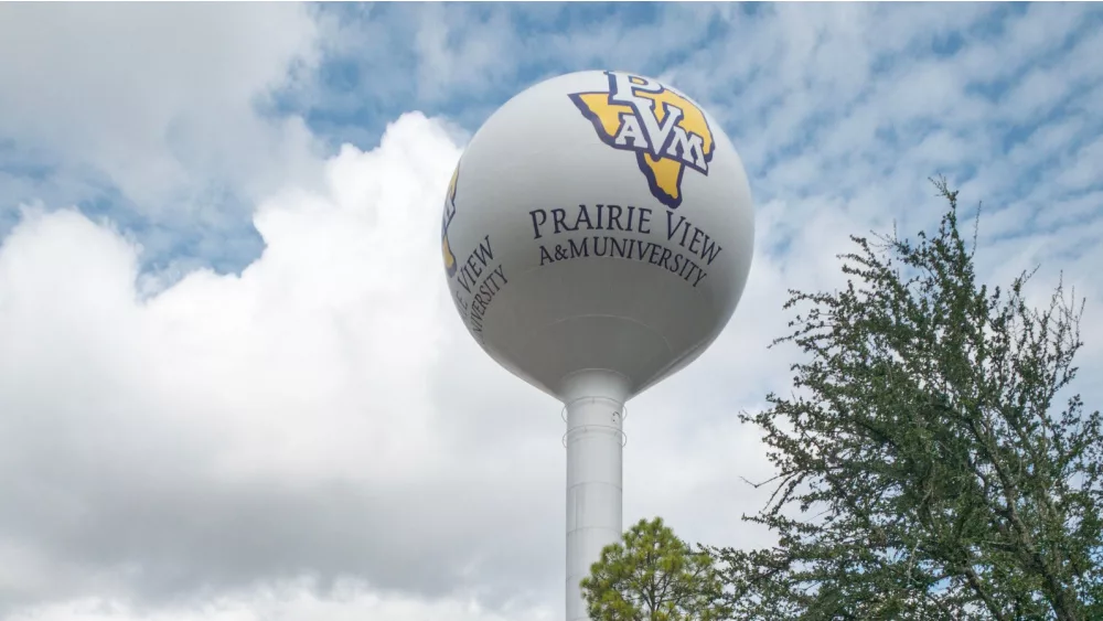 Water tower reservoir in Prairie View A&M University; Prairie View, Texas.