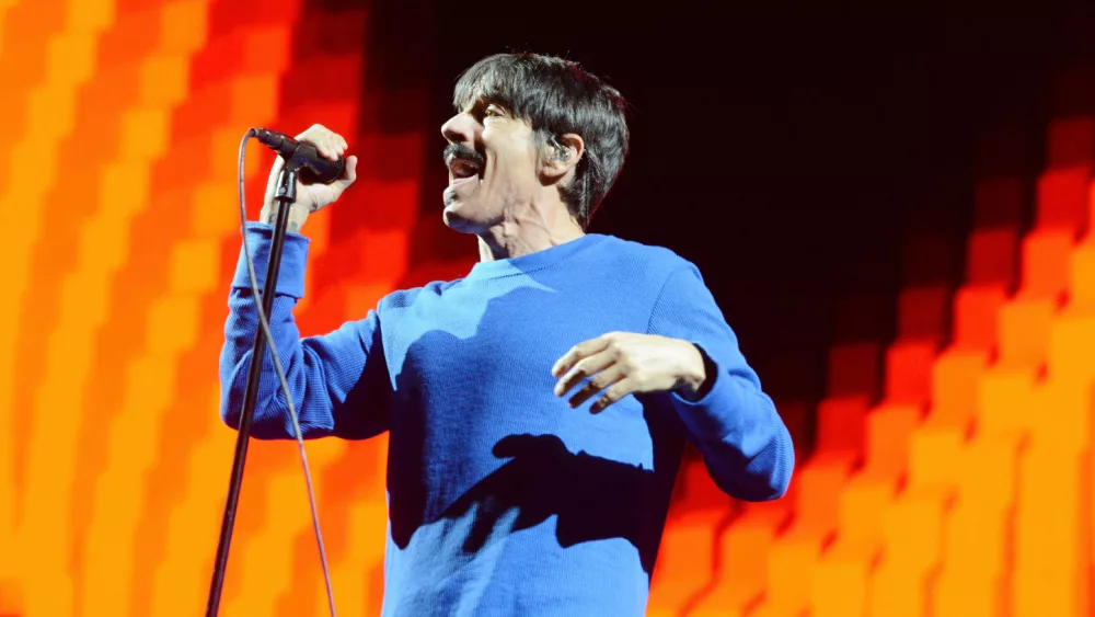 Anthony Kiedis performs with his band the Red Hot Chili Peppers at the 2023 Sound on Sound Music Festival.