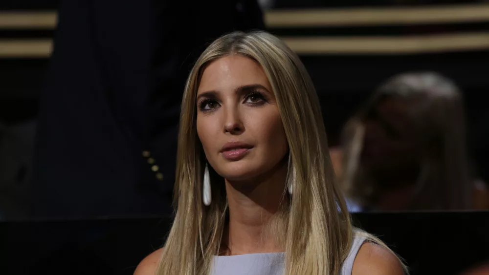 Ivanka Trump oldest daughter of Donald Trump sits in the family box at the Republican National Convention, Cleveland, Ohio 2016